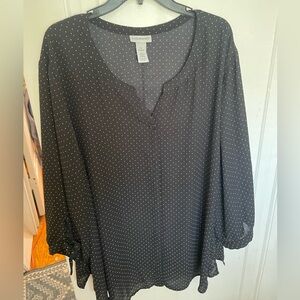 Catherines Black and White Polka Dot Top